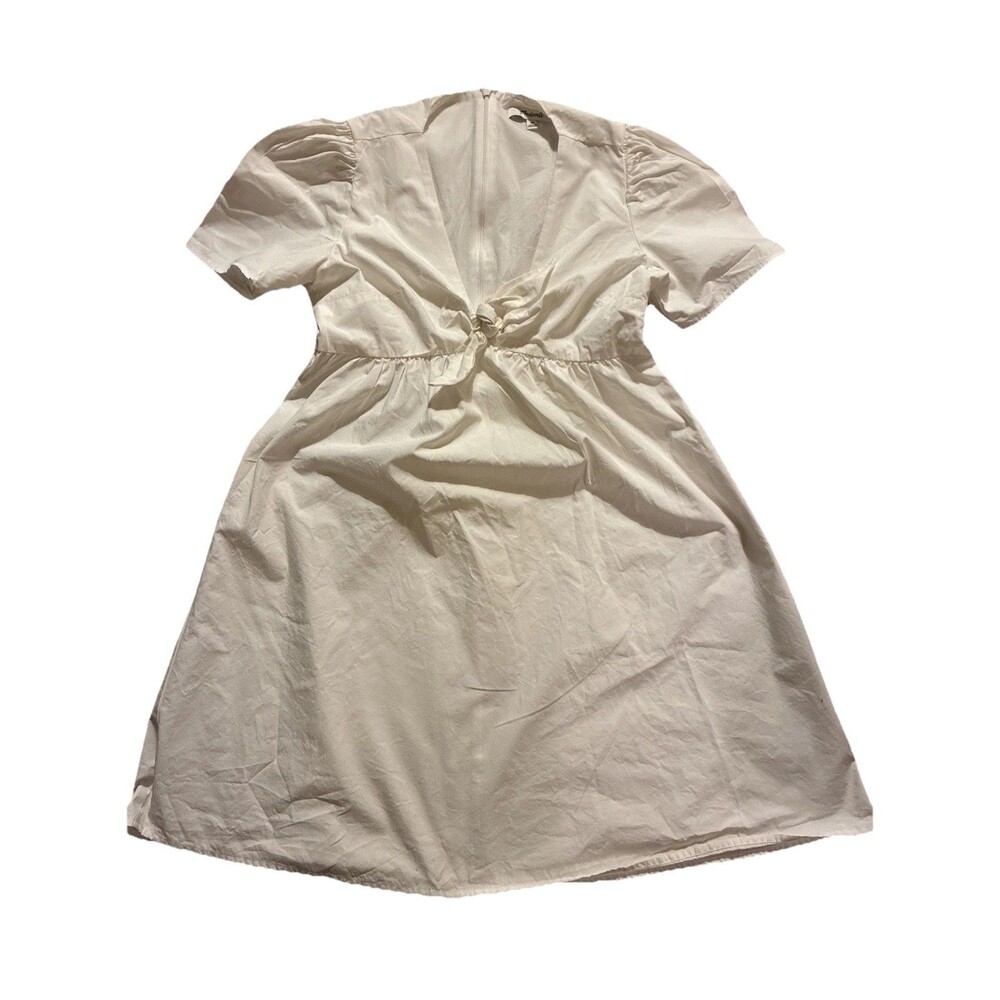 Madewell Women’s White Cotton Midi Dress Size 00 Short Sleeve Casual